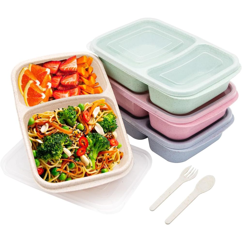 Food Storage With Dividers - 4 Pack Bento Lunch Box, 2