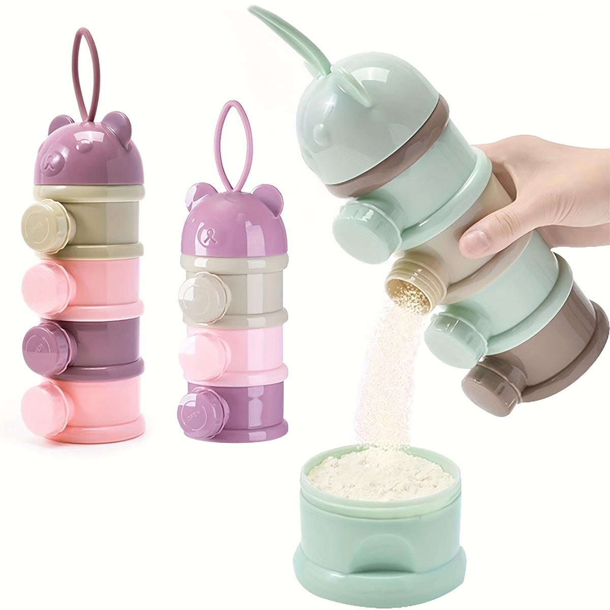 Portion Control Container - Large Capacity Baby Milk Powder Container