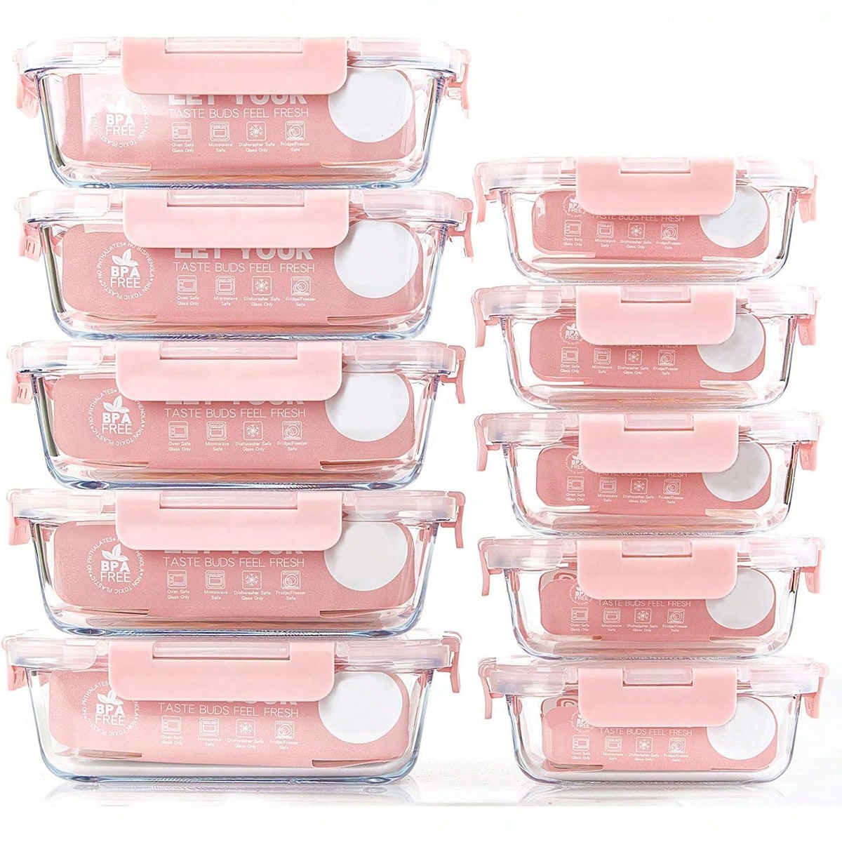 Food Storage Equipment - 10 Pack Glass Meal Prep Containers,