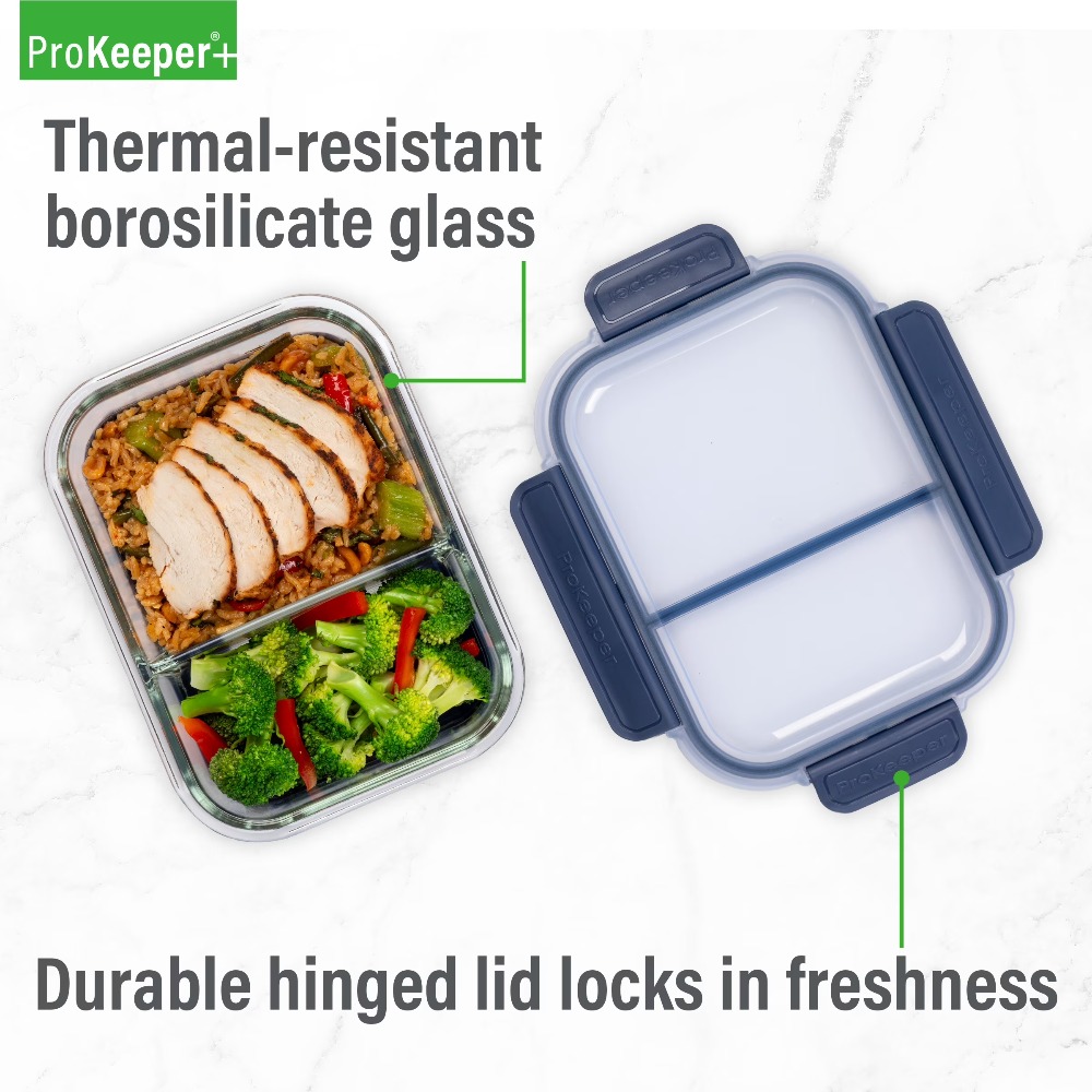 Food Storage Non Toxic - Premium Borosilicate Glass Meal Prep Containers
