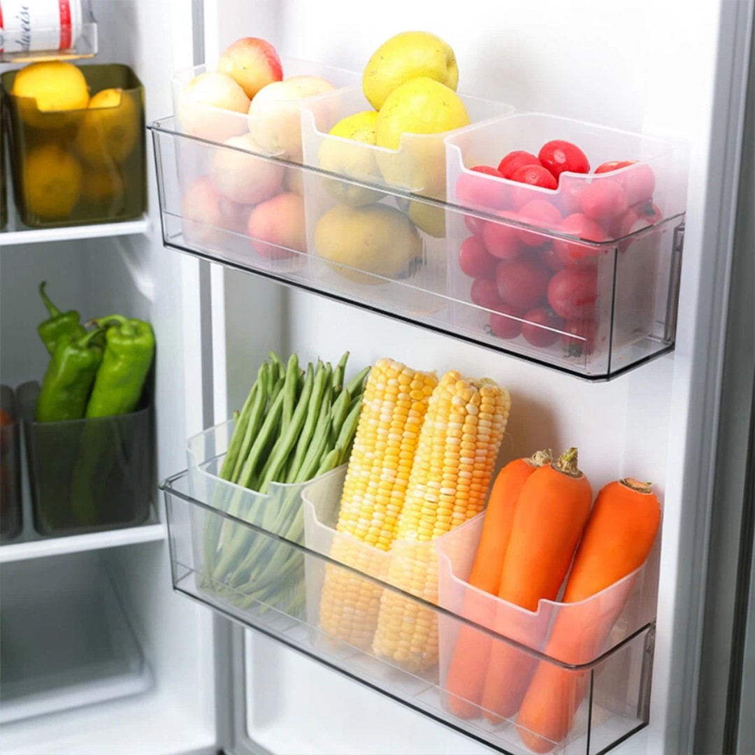 Food Storage With Dividers - Reusable Clear Plastic Food Storage Box