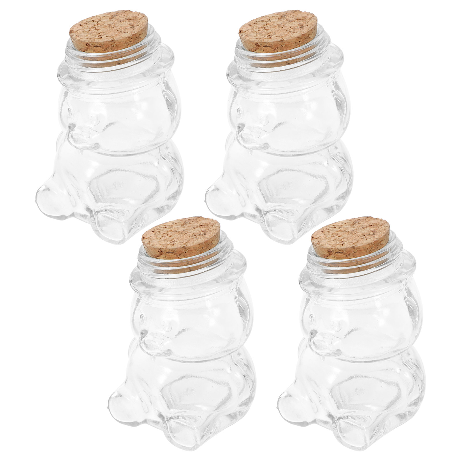 Food Storage Glass - 4Pcs Glass Candy Jar Set Transparent