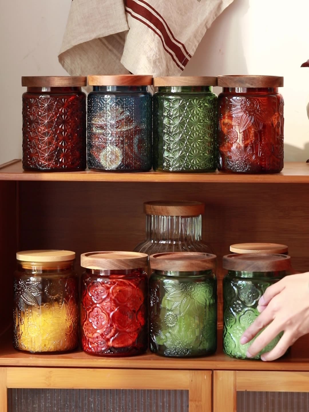 Food Storage Jar Glass - Vintage Glass Kitchen Storage Jar Kitchen