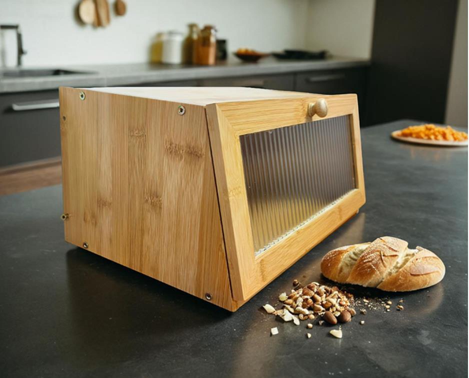 Bread Box Bamboo - Bamboo Bread Box Kitchen Counter Bread