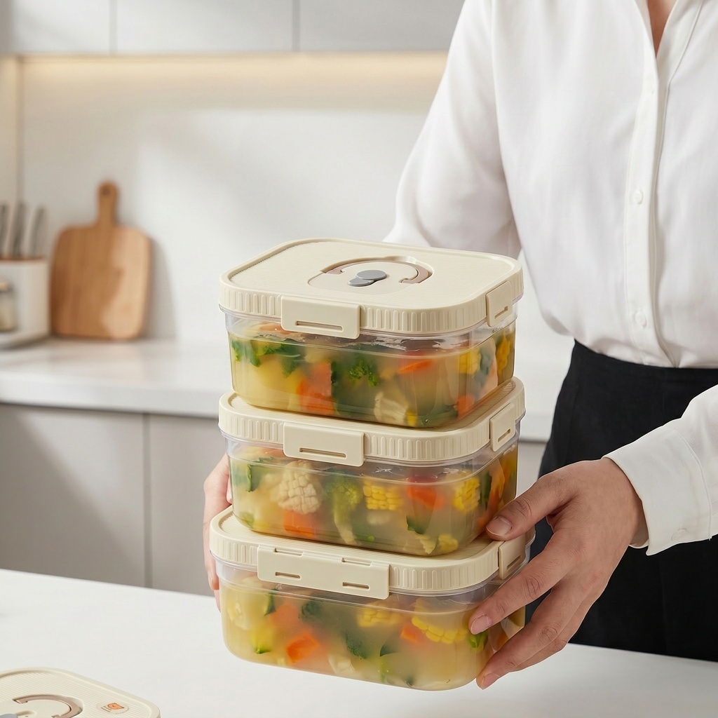 Food Storage With Dividers - Clear Plastic Food Storage Box With