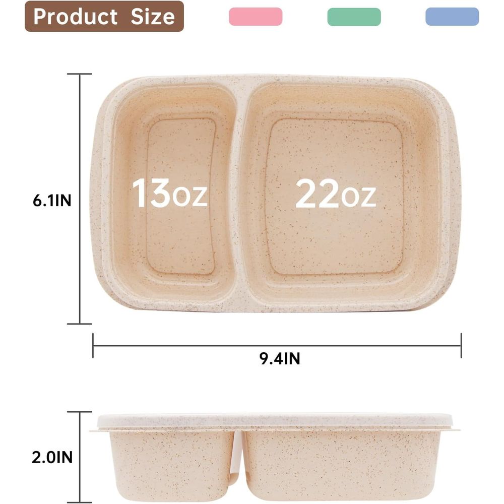 4 Pack Bento Lunch Box, 2 Comp - огляд і ціна Food Storage With Dividers