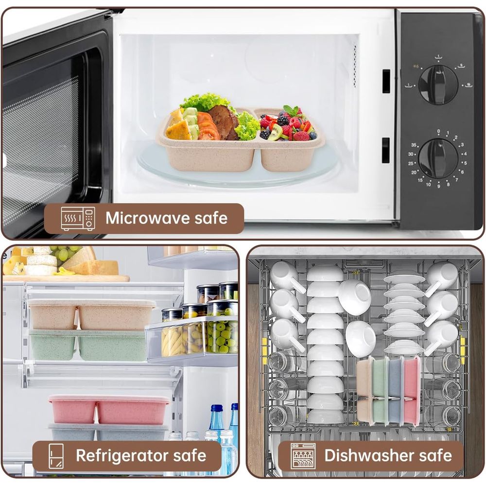 4 Pack Bento Lunch Box, 2 Comp - огляд і ціна Food Storage With Dividers