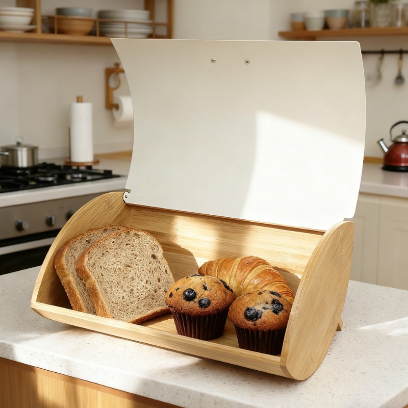 Bamboo cover bread box, househ - огляд і ціна Bread Box Bamboo
