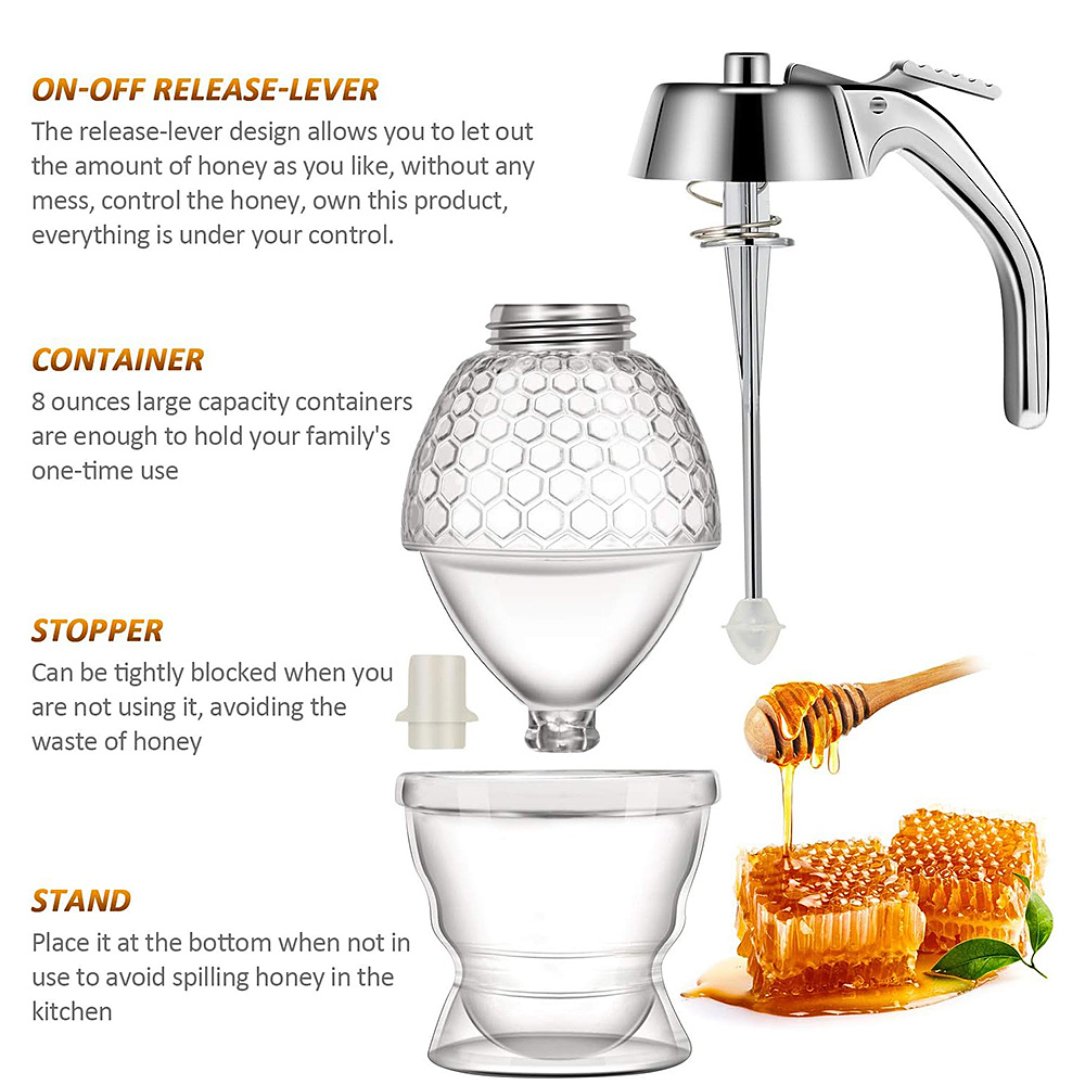 1pc No Drip Honey Dispenser wi - огляд і ціна Condiment Squeeze Bottle