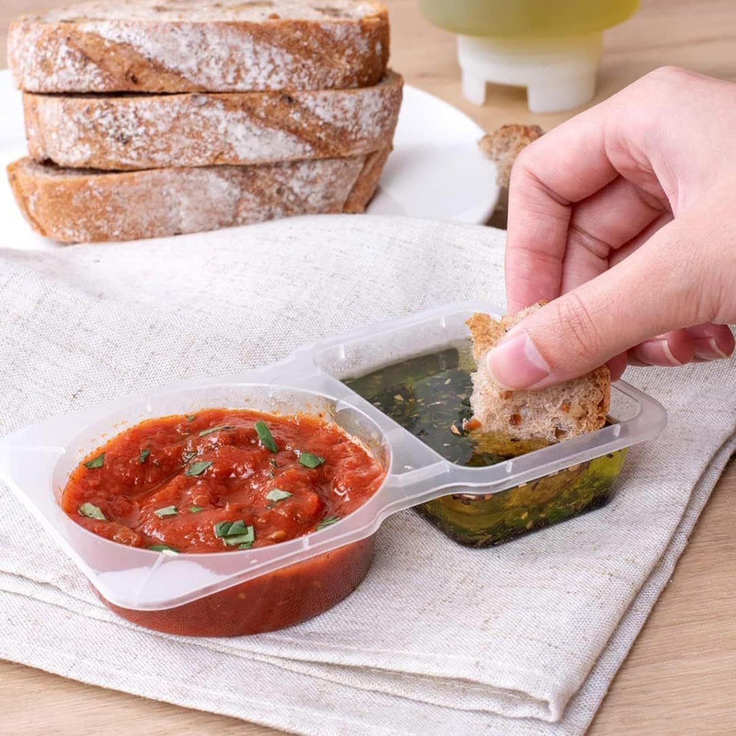 2-compartment Disposable Clear - огляд і ціна Portion Control Container