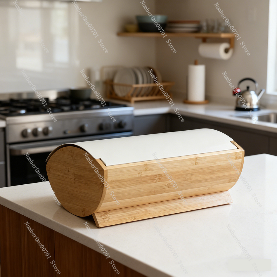Metal Bread Storage Box With B - огляд і ціна Bread Box Bamboo