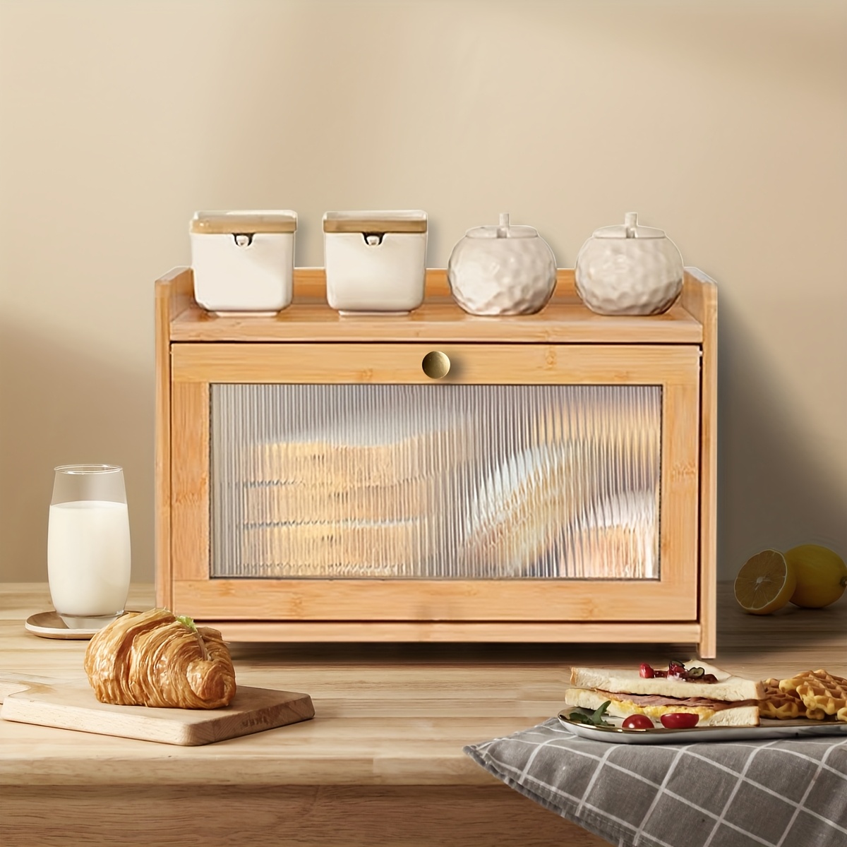 2-Tier Bamboo Bread Box with C - огляд і ціна Bread Box Bamboo