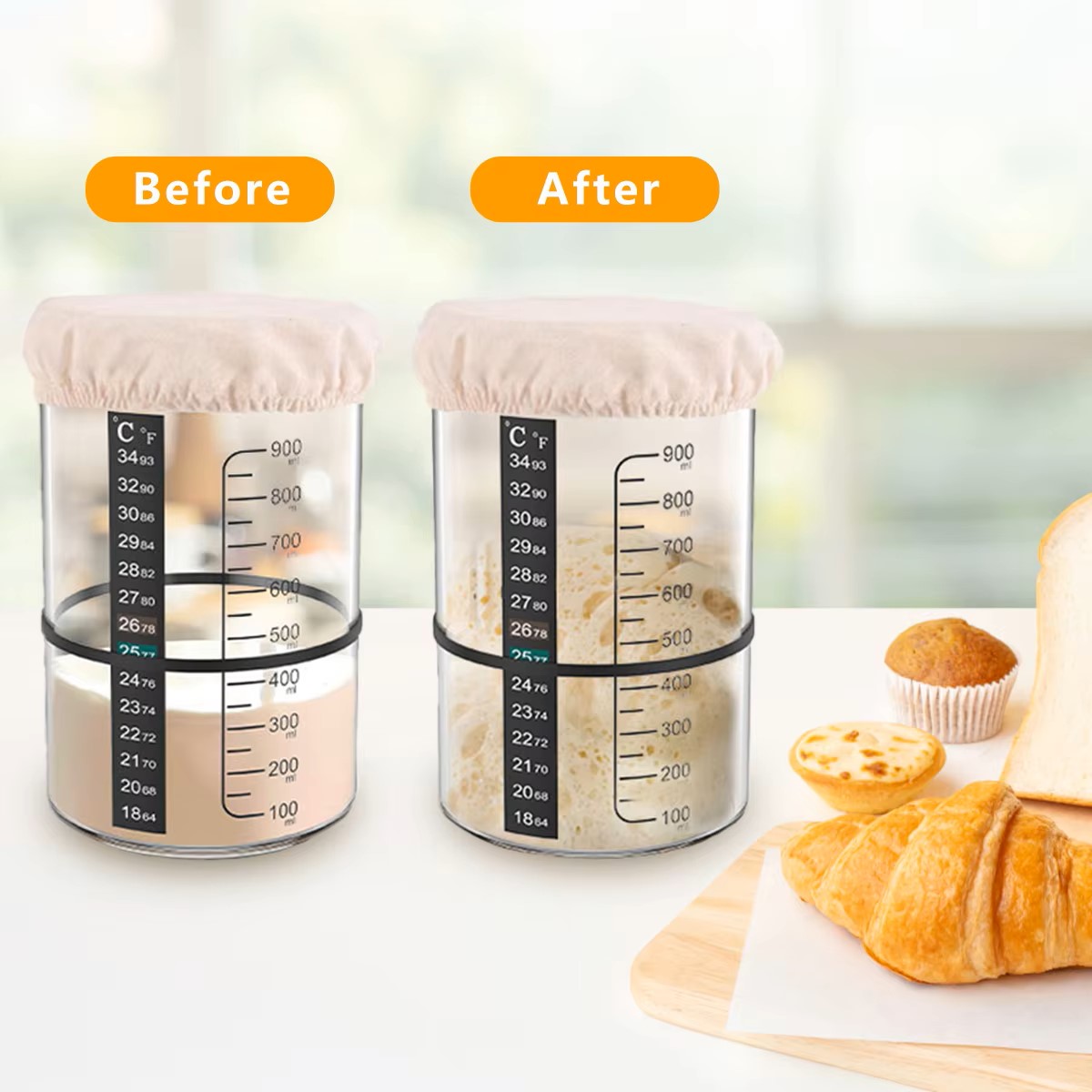 1500/900ml Sourdough Starter J - огляд і ціна Food Storage Glass