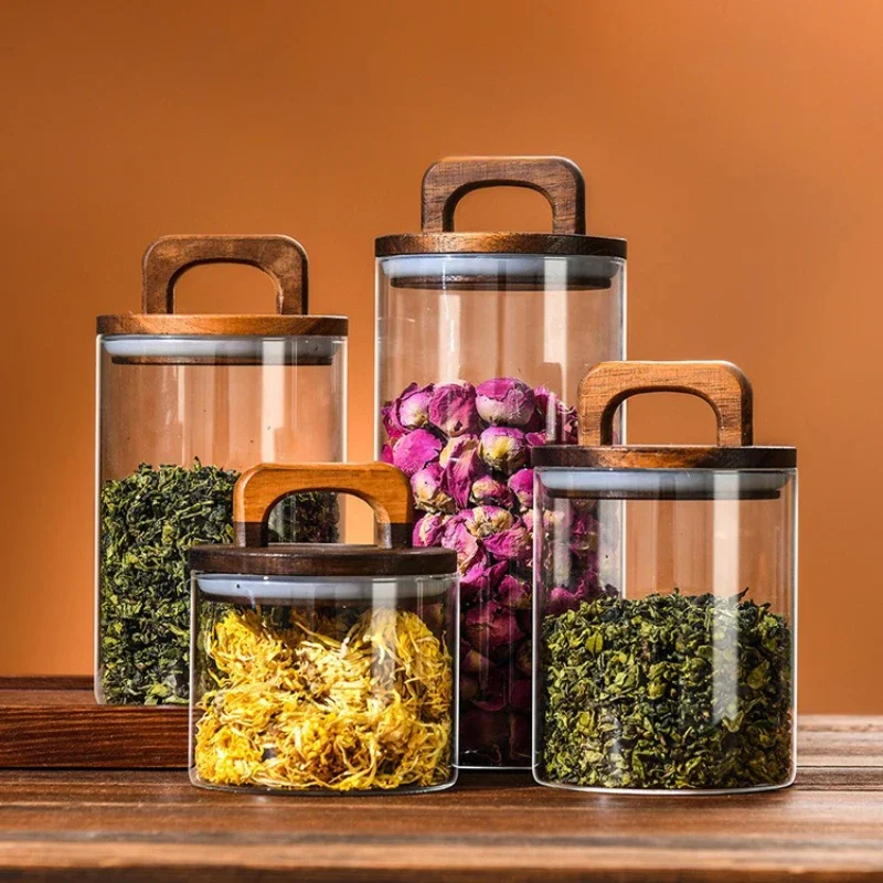 Clear Glass Jar with Bamboo Li - огляд і ціна Food Storage Jar Glass