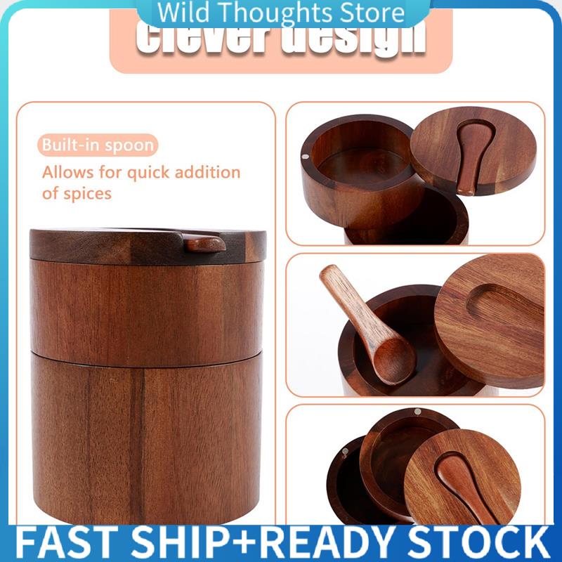Wooden Salt Shaker, 2-Tier Spi - огляд і ціна Herb Keeper Container