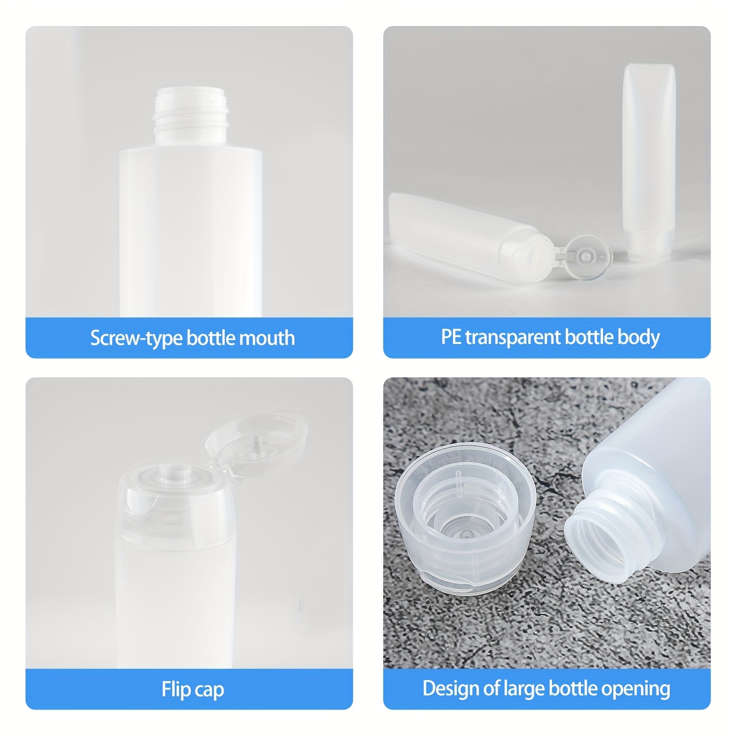 10pcs 30/50ml Empty Refillable - огляд і ціна Condiment Squeeze Bottle